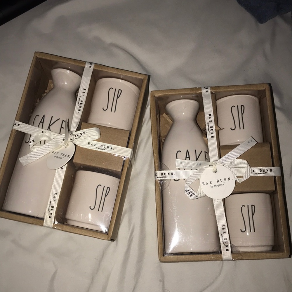 RAE DUNN SAKE SIP SIP SET x2